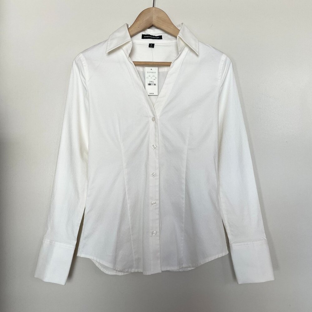Express Design Studio White Buttondown Shirt 2007 Deadstock Size S Small